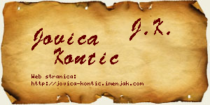 Jovica Kontić vizit kartica
